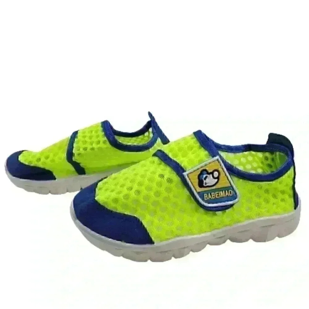 Babeimao Toddler Boys Water Shoes Light Green Breathable Mesh Running Size 9